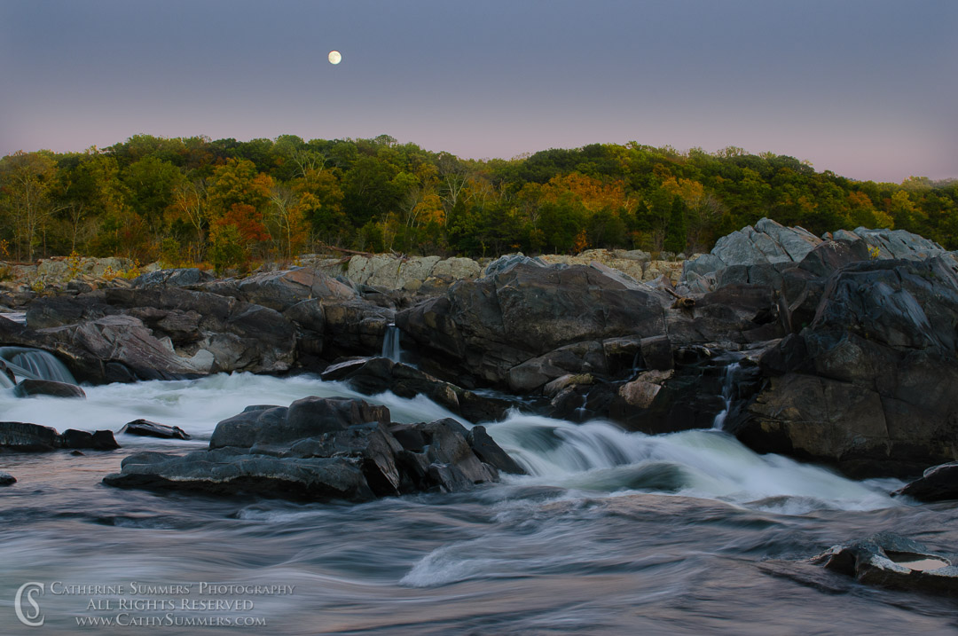 Autumn Moonrise at Great Falls #3: Great Falls National Park, Virginia