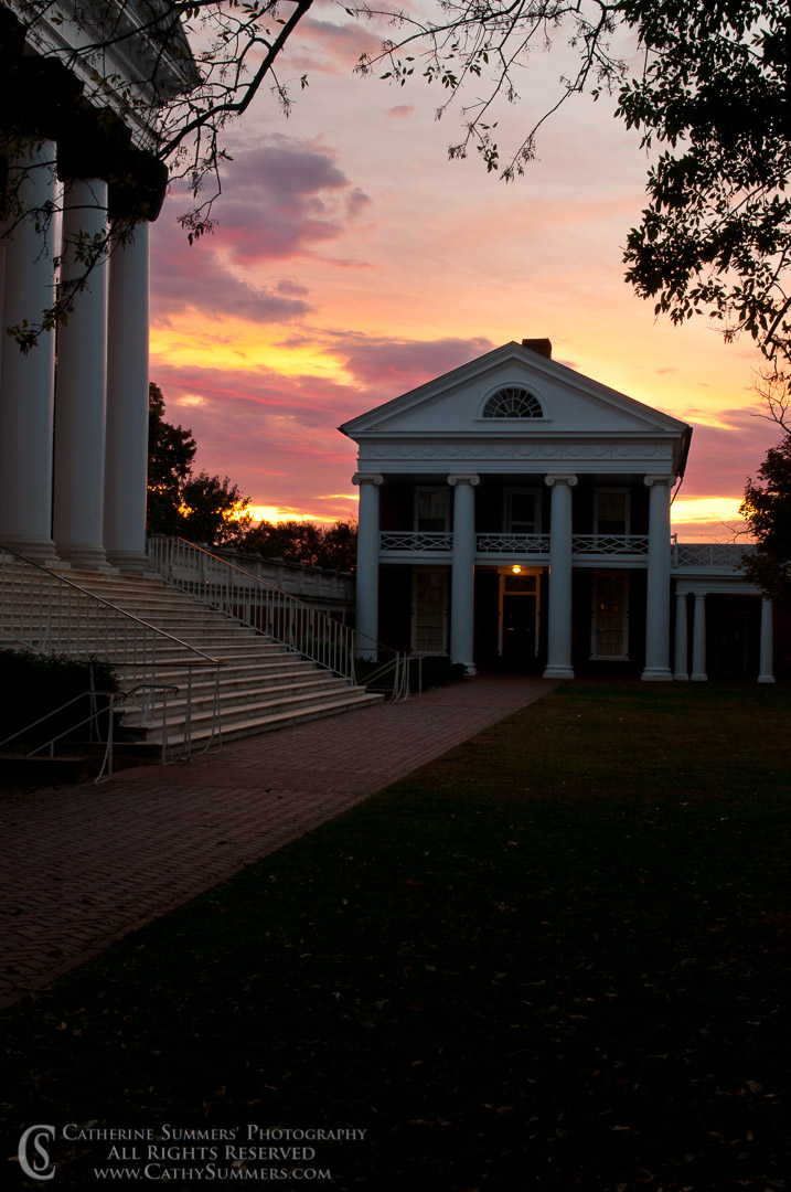 UVA Rotunda and Pavillion II at Dawn: Charlottesville, Virginia