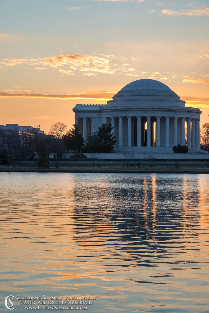Jefferson Memorial and Reflection in Tidal Basin at Dawn: Washington, DC