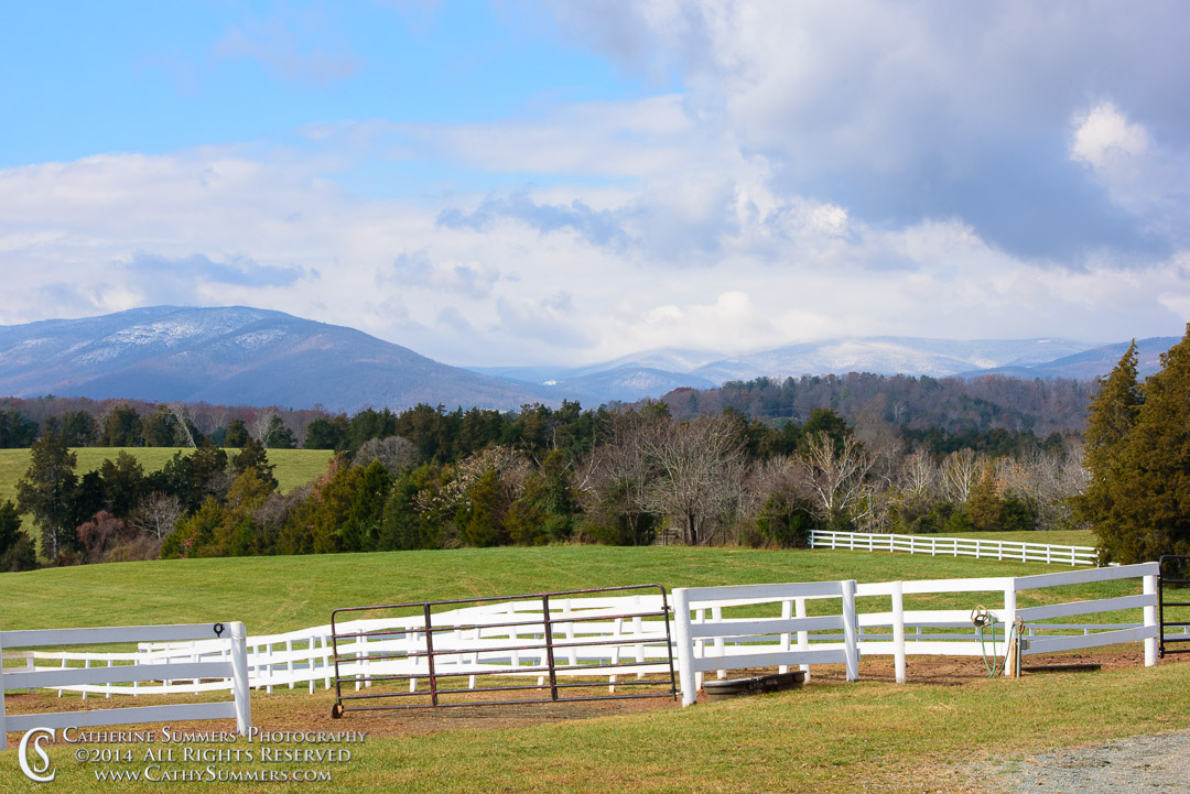 Clouds Clearing over Snow Covered Blue Ridge Mountains: Albemarle County, Virginia