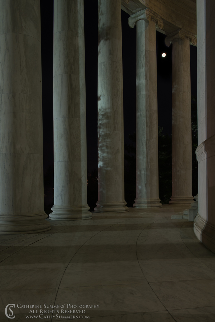 Full Moon and Jefferson Memorial Columns: Washington, DC
