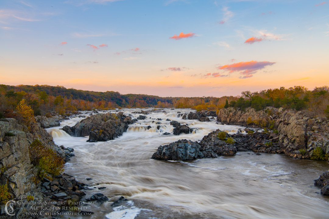 Autumn Sunset at Great Falls: Great Falls National Park, Virginia