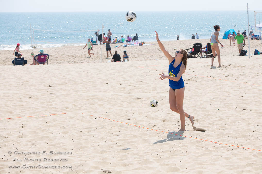 Beach Volleyball - Young Woman Serving: Rehobeth Beach, Delaware