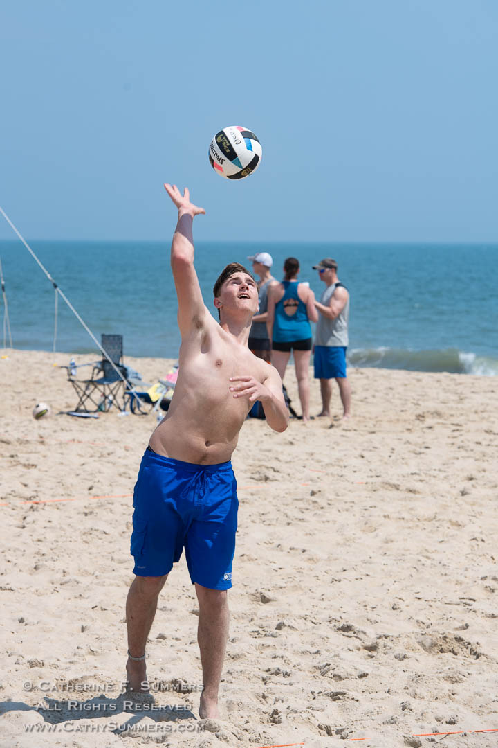 Beach Volleyball - Young Man Serving: Rehobeth Beach, Delaware