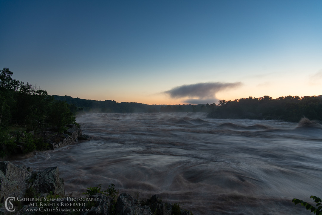 20180605_001: horizontal, Great Falls National Park, Potomac, dawn, long exposure, flooding, Potomac River, landscape