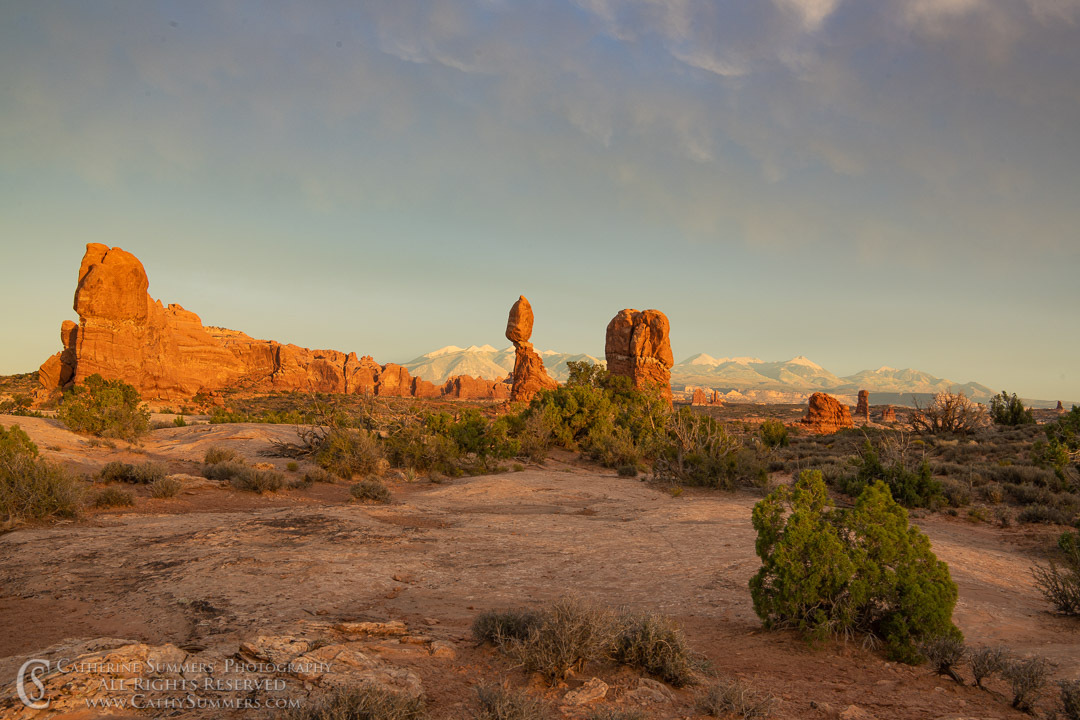 Sunset and Clouds at Balanced Rock: Arches National Park