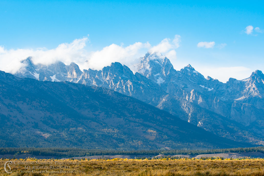 Clouds Clinging to the Tetons on an Autumn Afternoon: Grand Teton National Park
