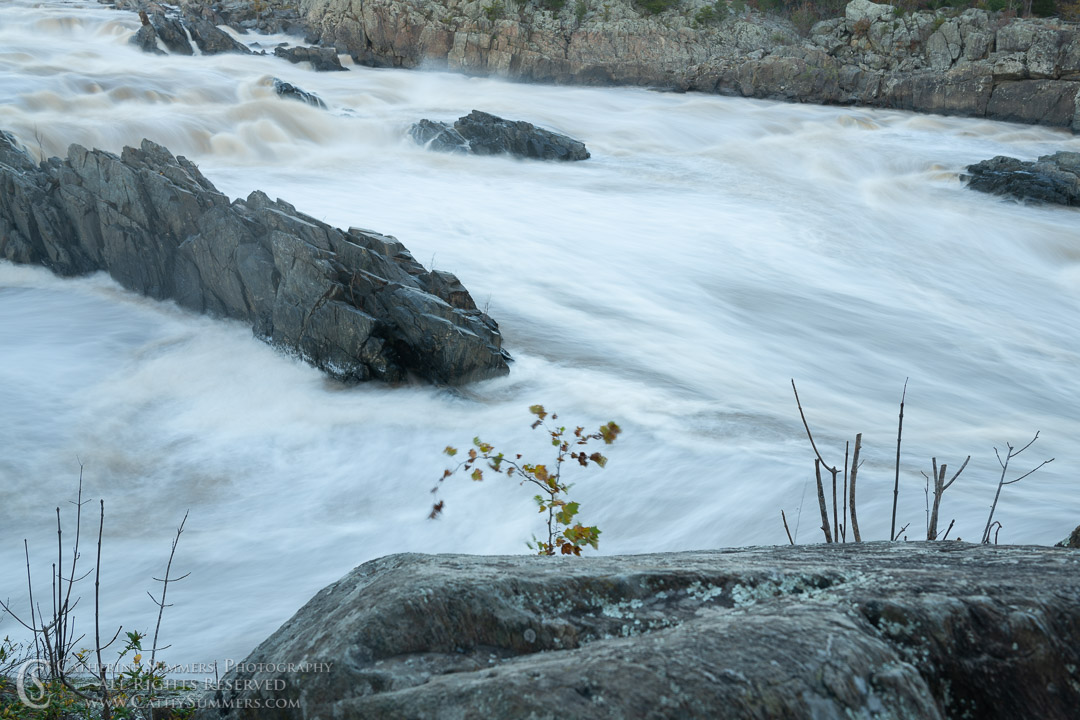 Long Exposure to Blur the Water Flowing Over Rocks at Great Falls of the Potomac.: Great Falls National Park, Virginia