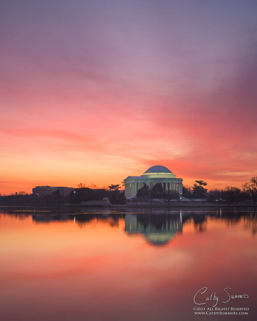 Winter Dawn Over the Jefferson Memorial and the Tidal Basin