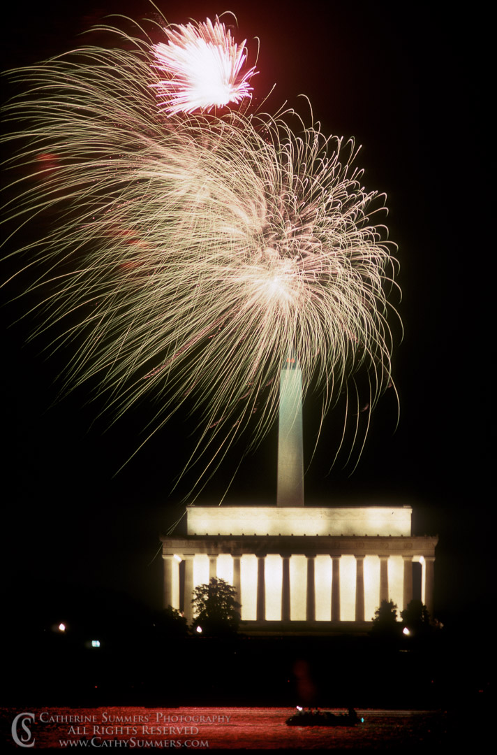 Fireworks Over the Lincoln Memorial and Washington Monument: Washington, DC