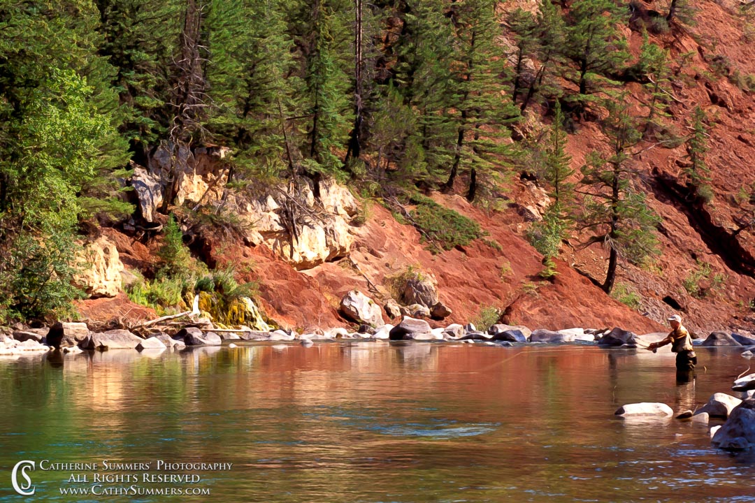 Fishing on the North Fork of the Sun River just above the Gorge - Dry Brush Effect
