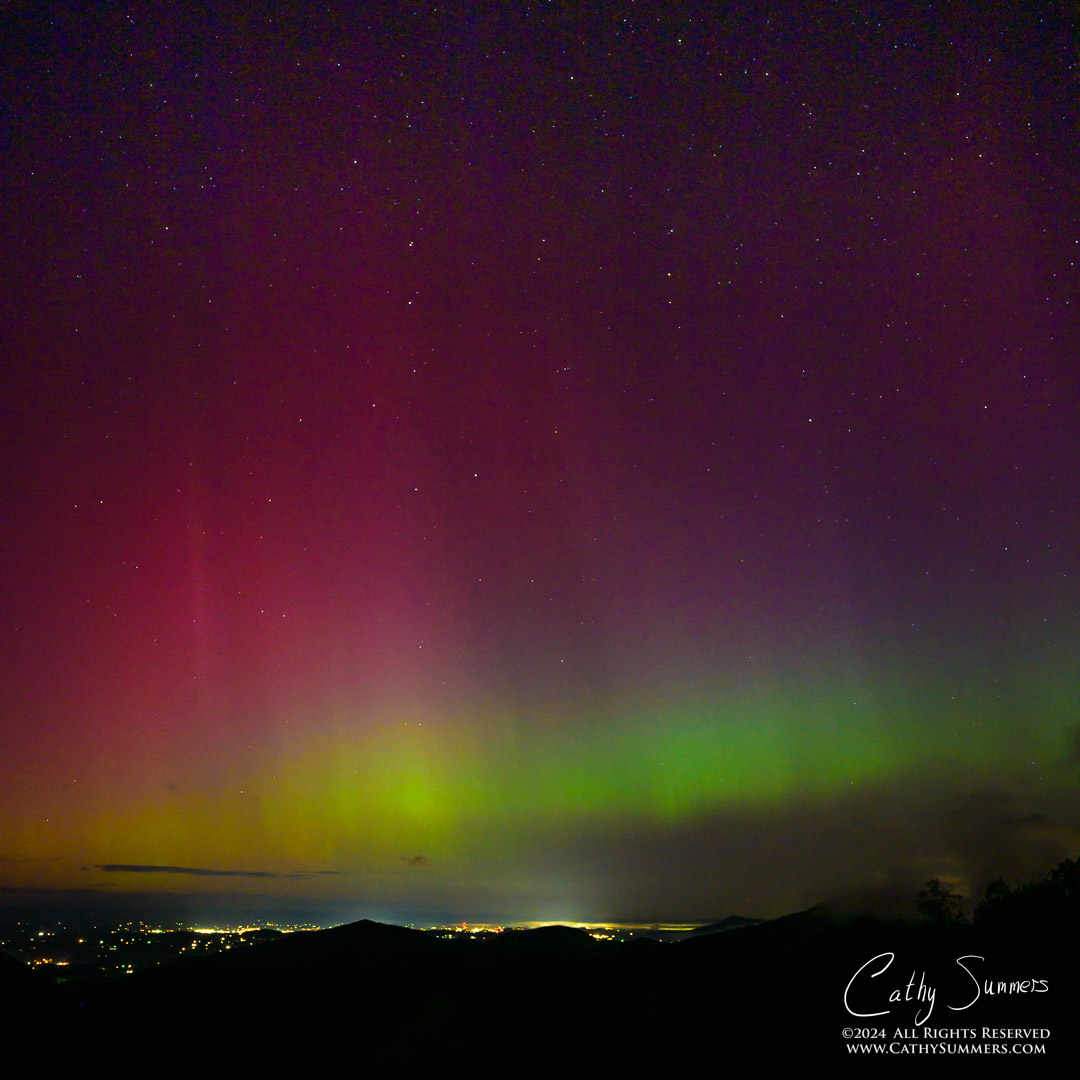 20240511_NZ94404: clouds, Shenandoah National Park, Blue Ridge Mountains, night, stars, astrophotography, aurora borealis