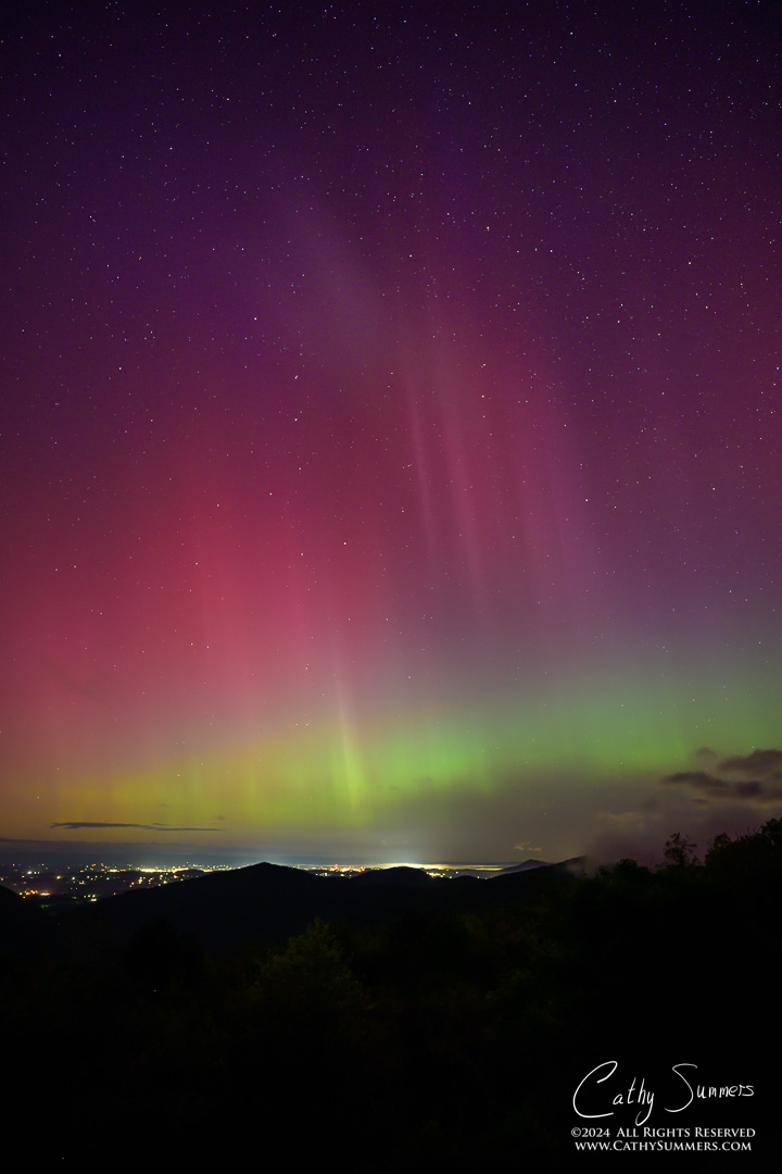 20240511_NZ94425: clouds, Shenandoah National Park, Blue Ridge Mountains, night, stars, astrophotography, aurora borealis