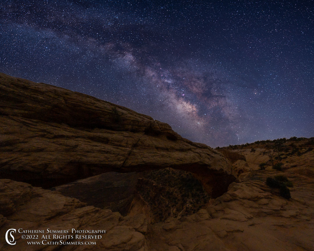 20220507_001: horizontal, night, stars, Milky Way, composite image, Canyonlands National Park, Mesa Arch, Utah
