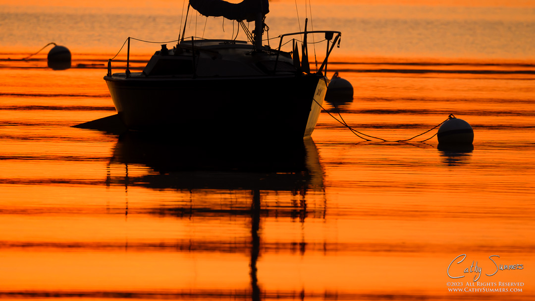 20230507_NZ91418: reflection, horizontal, dawn, sailboat, Potomac River