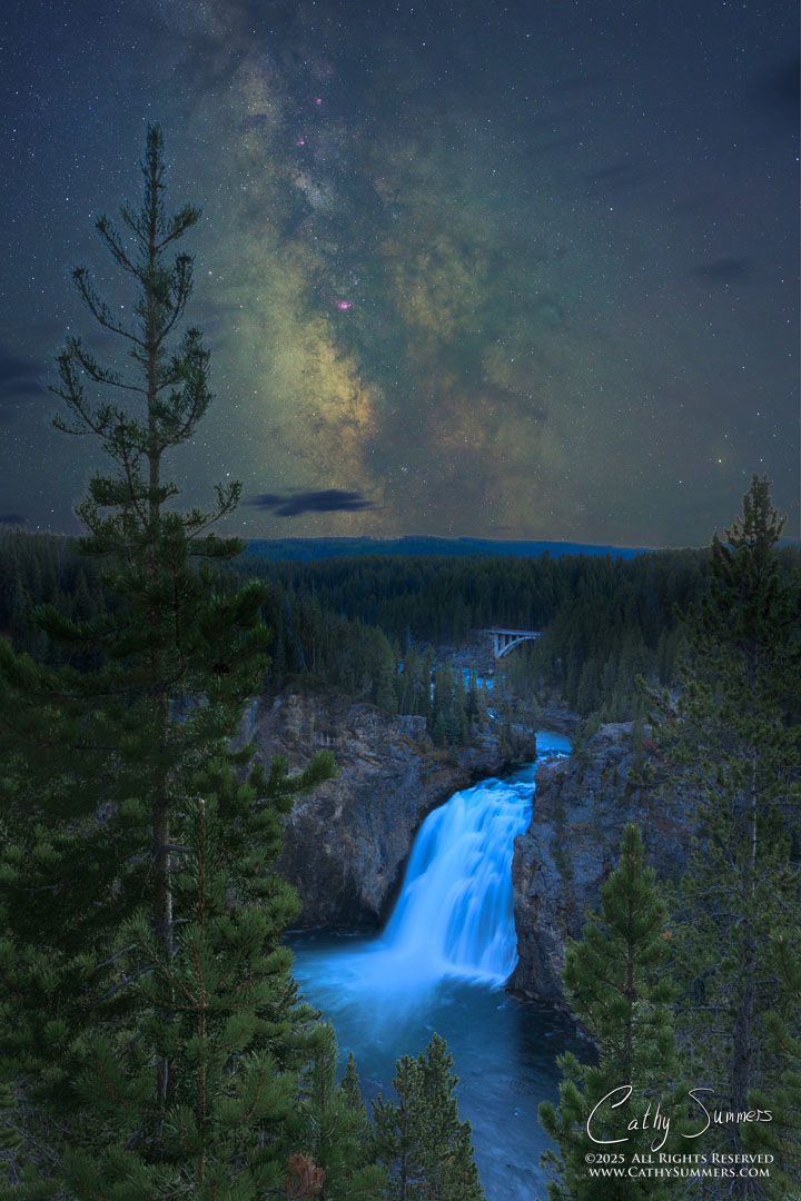 Aurora Boreals / Northern Lights from Jewel Hollow Overlook in Shenandoah National Park milky way, upper falls, waterfall, yellowstone river Yellowstone National Park