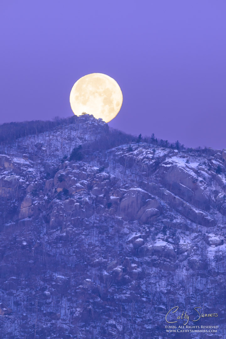 Snow Moon Setting on Old Rag - Composite Photo / Exposure Stack