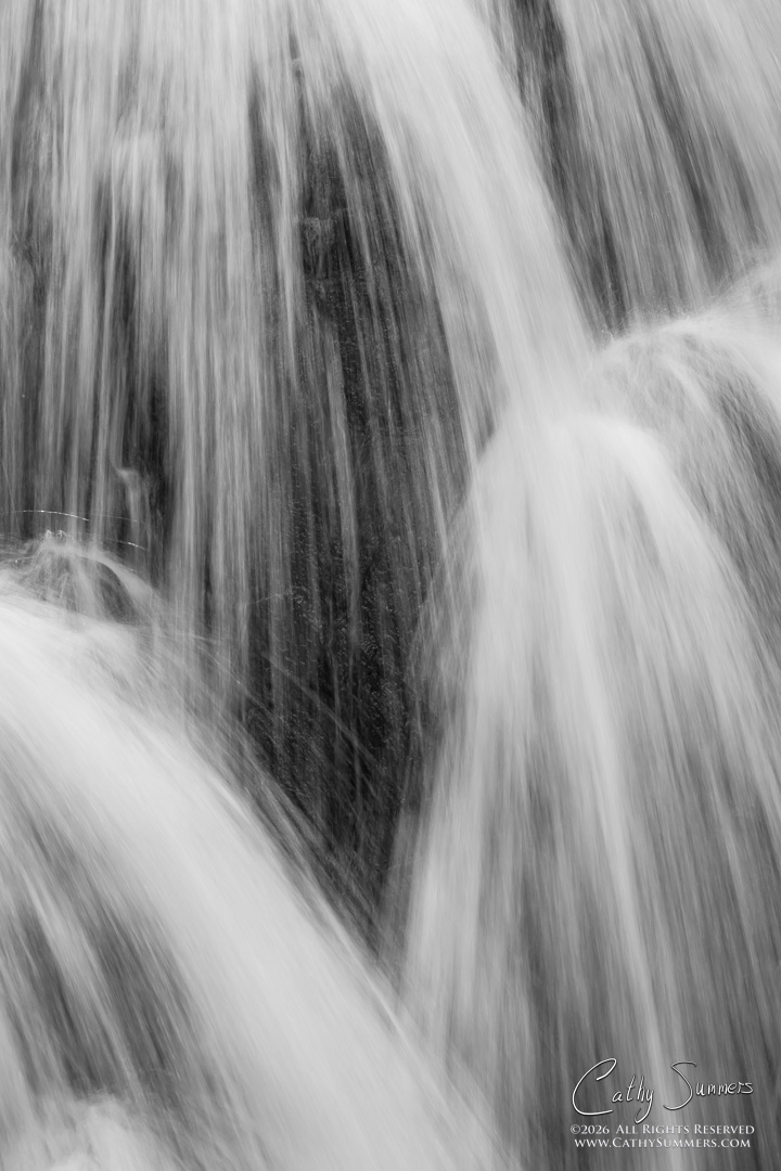 Rose River Falls / Waterfall Detail / Black & White