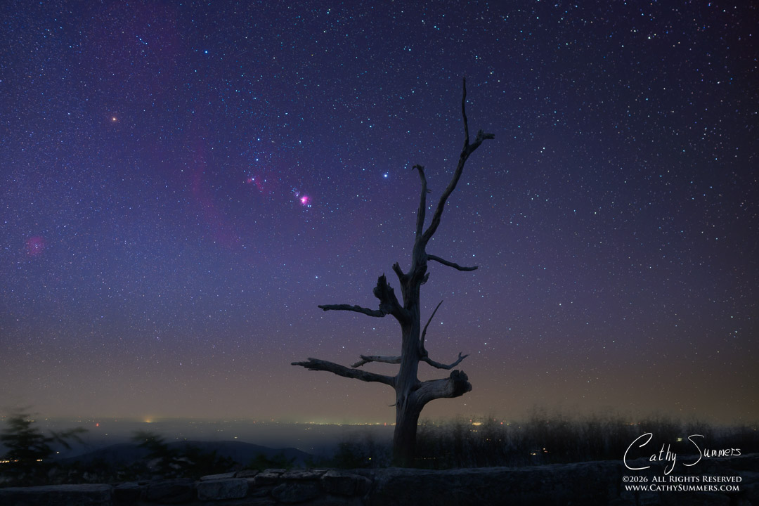 Orion Rising from Little Devil Stairs Overlook in Shenandoah National Park - Composite Photo