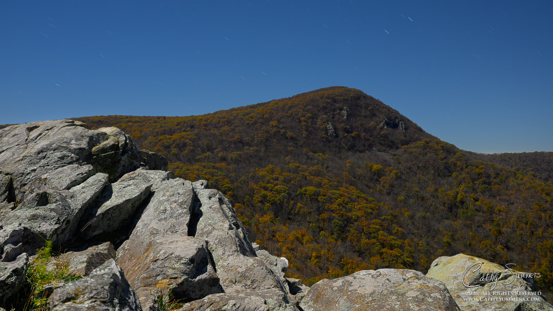 Hawksbill Under a Full Hunters Moon from Crescent Rock in Shenandoah National Park